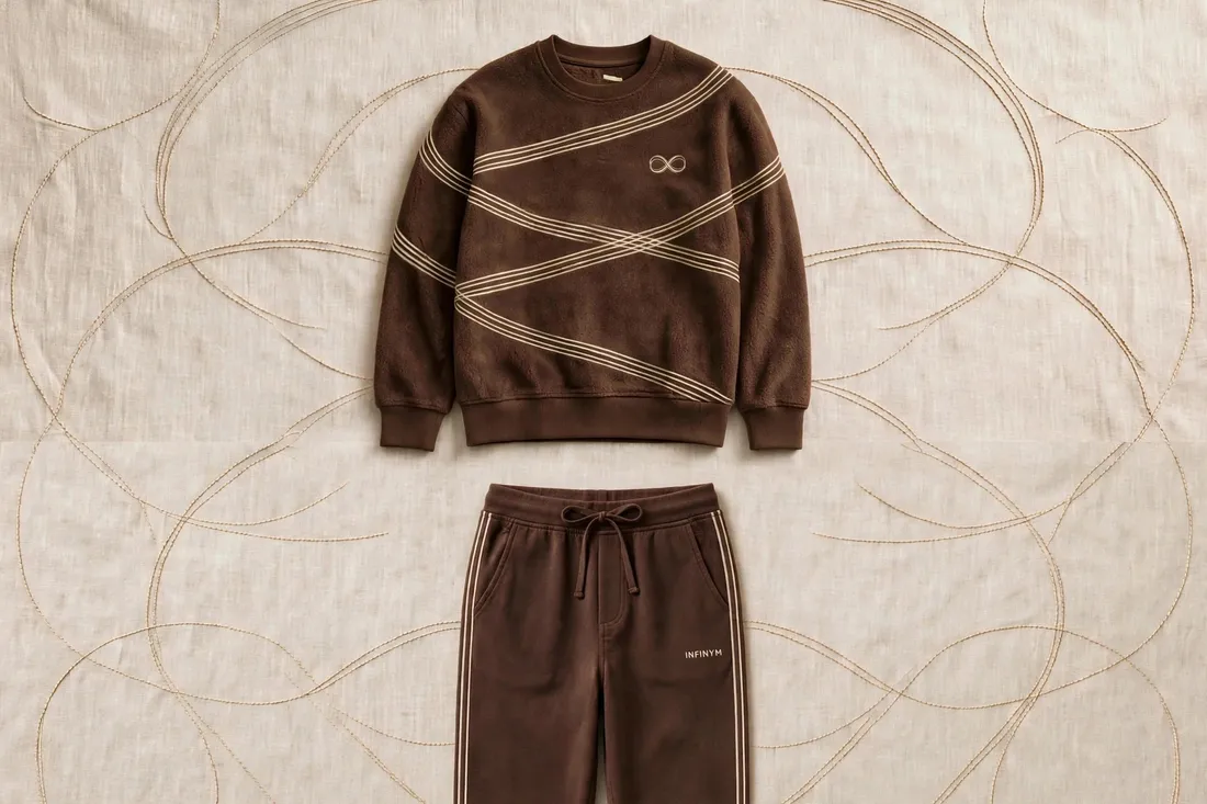 Ensemble Infinym chocolat : pull et pantalon