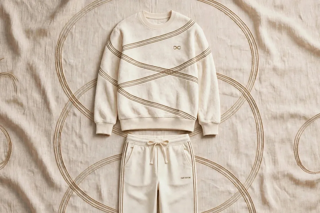 Ensemble Infinym écru : pull et pantalon